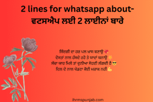 2 lines for whatsapp about-ਵਟਸਐਪ ਲਈ 2 ਲਾਈਨਾਂ ਬਾਰੇ