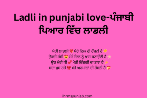 Ladli in punjabi love-ਪੰਜਾਬੀ ਪਿਆਰ ਵਿੱਚ ਲਾਡਲੀ